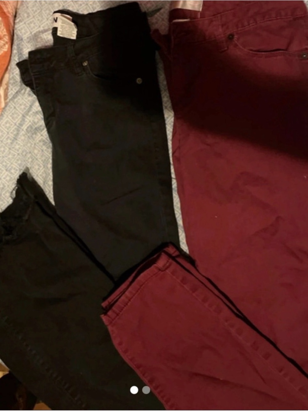4 Pair Skinny Jeans - Black & Burgundy